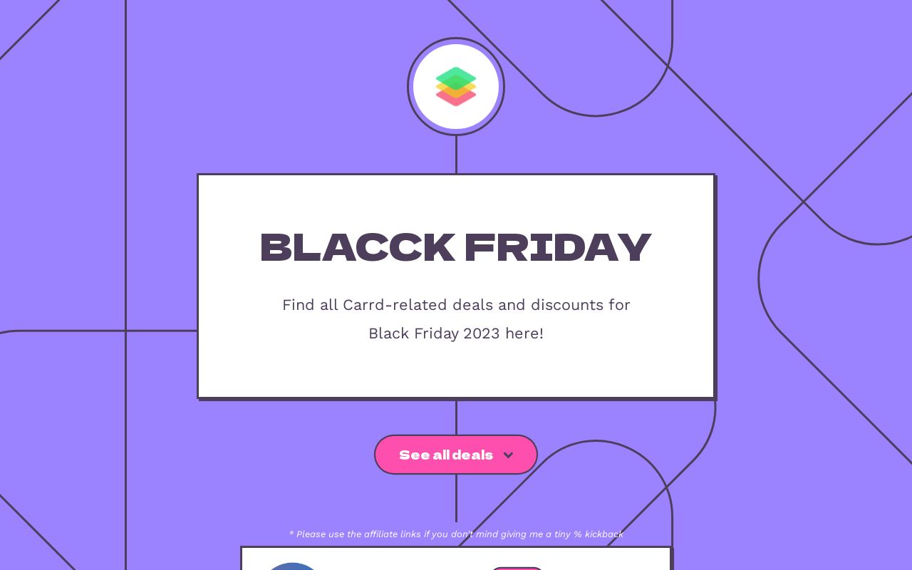 Blacck Friday - A list of all Carrd deals on Black Friday